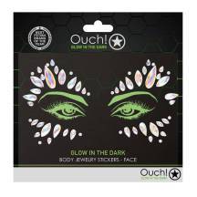 Светящиеся в темноте стразы для лица Shots Ouch! OU850GLO, разноцветные