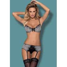 Комплект с поясом для чулок Obsessive Greyla, L\XL
