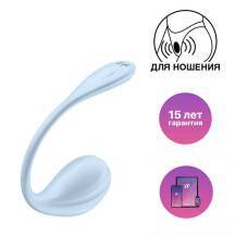 Виброяйцо Satisfyer Smooth Petal, голубое