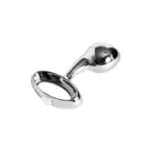 Анальная втулка с ручкой Drop Stimulant ToyFa Metall, серебряная