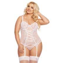 Корсет и стринги Softline Collection Brenda, белый 2XL. Нет в наличии Корсет и стринги Softline Collection Brenda, белый 2XL