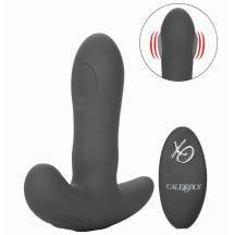 Вибромассажер простаты с двухсторонней осцилляцией и пультом ДУ CalExotics Eclipse Dual Pulsating Probe, темно-серый