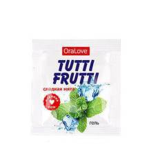 Оральная гель-смазка Bioritm Tutti-Frutti OraLove Сладкая мята на водной основе, 4 мл