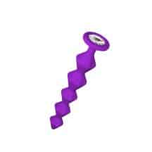 Анальная цепочка с кристаллом Lola Games Emotions Chummy, фиолетовая с бесцветным кристаллом
