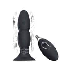 Анальная римминг пробка Beaded fon Extra Pleasure Pretty Love с ДУ, черная Анальная римминг пробка Beaded fon Extra Pleasure Pretty Love с ДУ, черная