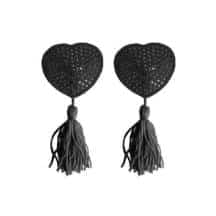 Украшение Ouch на соски Nipple Tassels Heart, черное
