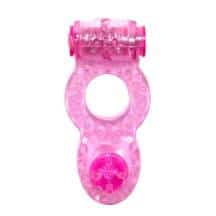 Виброкольцо с клиторальным стимулятором Lola Games Rings Ringer, ярко-розовое