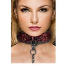 Широкий ошейник с поводком Shots Luxury Collar, красный