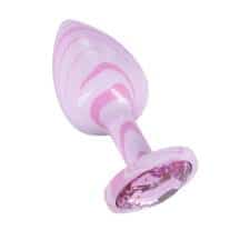 Анальная пробка Kanikule S, светло-розовая с розовым кристаллом