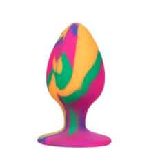 Анальная пробка CalExotics Cheeky Tie-Dye L, разноцветная