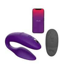 Вибромассажер для пар We-Vibe Sync 2 с пультом ДУ, фиолетовый Вибромассажер для пар We-Vibe Sync 2 с пультом ДУ, фиолетовый