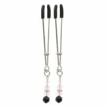 Зажимы для сосков с бусинами Taboom Nipple Play Tweezers With Beads, серебристый. Нет в наличии Зажимы для сосков с бусинами Taboom Nipple Play Tweezers With Beads, серебристый