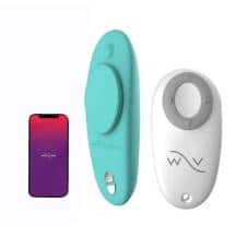 Клиторальный вибратор We-Vibe Moxie в трусики с пультом ДУ, бирюзовый