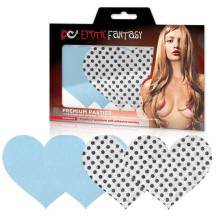 Пэстисы-сердца TRUE BLUE Erotic Fantasy, голубые и серебристые Пэстисы-сердца TRUE BLUE Erotic Fantasy, голубые и серебристые