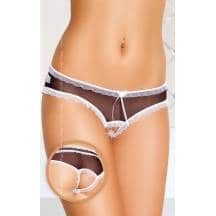 Трусики Soft Line с доступом черно-белые, S/M