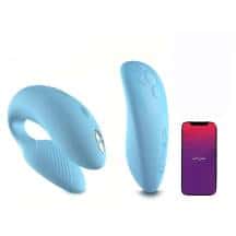 Сенсорный вибромассажер для пар We-Vibe Chorus с пультом ДУ, голубой