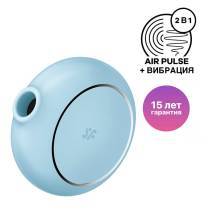 Вакуумный стимулятор клитора с вибрацией Satisfyer Pro To Go 3, голубой