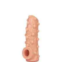 Насадка на член Kokos Nude Sleeve 003 S с подхватом мошонки и открытой головкой, телесная