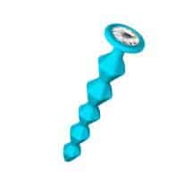 Анальная цепочка с кристаллом Lola Games Emotions Buddy, бирюзовая с бесцветным кристаллом
