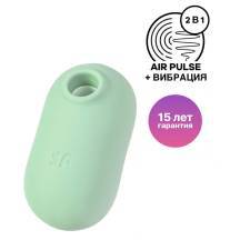Вакуумный стимулятор клитора с вибрацией Satisfyer Pro To Go 2, зелёный