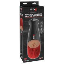 Мастурбатор в колбе с вибрацией PipeDream Fuck-O-Matic Pro XL , телесный, загорелый, черный с красным