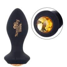 Анальная вибропробка CalExotics Naughty Bits Shake Your Ass Petite, черная с янтарным кристаллом