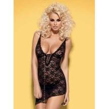 Сорочка и Стринги Obsessive Cobra, размер L/XL, цвет черный