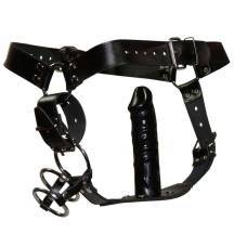 Ремни с фиксацией: анальный фаллоимитатор и сбруя на пенис Men's Thong Harness L/XL 