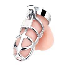 Пояс верности с замком BlueLine Enslave Cock Cage, серебристый Пояс верности с замком BlueLine Enslave Cock Cage, серебристый