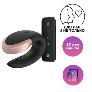 Вибратор для пар Satisfyer Double Love с пультом ДУ, черный Вибратор для пар Satisfyer Double Love с пультом ДУ, черный