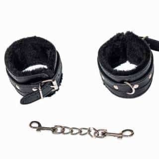 Наручники Lola Games Party Hard Calm с мехом, черные