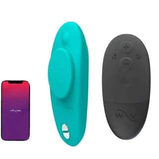 Клиторальный вибратор в трусики We-Vibe Moxie+ с пультом ДУ, бирюзовый