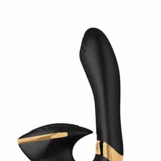 Вибратор для точки G Shunga Soyo с широким клиторальным стимулятором, черный Вибратор для точки G Shunga Soyo с широким клиторальным стимулятором, черный