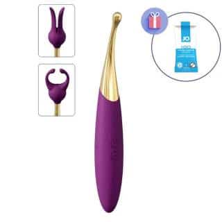 Точечный двухсторонний вибратор Svakom Beatrice с насадками, фиолетовый Точечный двухсторонний вибратор Svakom Beatrice с насадками, фиолетовый