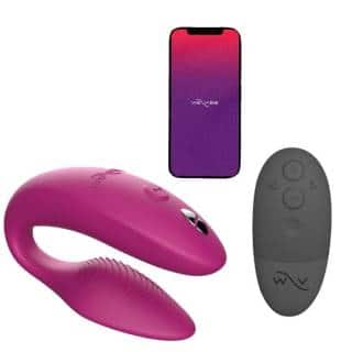 Вибромассажер для пар We-Vibe Sync 2 с пультом ДУ, розовый