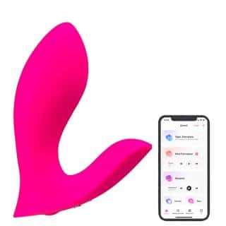 Вибратор для ношения Lovense Flexer с двойной стимуляцией точки G и клитора, розовый