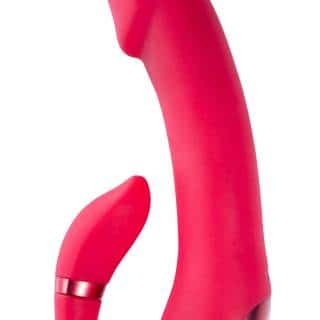 Вибратор c имитацией фингеринга и стимулятором клитора Woma Indira с нагревом, красный