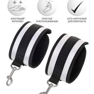 Наножники Anonymo by Toyfа на коротком креплении-карабинах, серебристо-черные