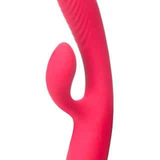 Тройной вибратор-кролик Woma Ingrid с вакуумной стимуляцией и нагревом, красный