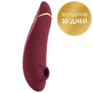 Вакуумный стимулятор клитора Womanizer Premium 2, бордовый