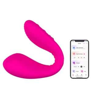 Вагинально-клиторальный вибратор с фиксацией формы Lovense Dolce, розовый