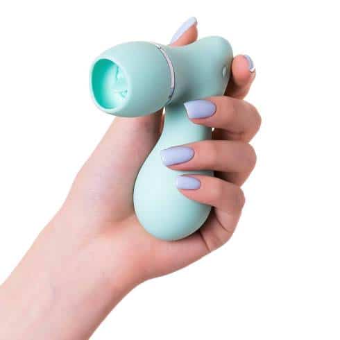 Вакуумный стимулятор клитора с язычком Jos Dingo, мятный