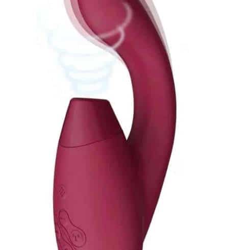 Вибратор с вакуумно-волновым стимулятором клитора Womanizer Duo 2, бордовый