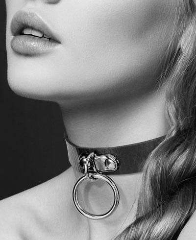 Чокер с кольцом черный COLLIER FETISH NOIR Bijoux pour toi
