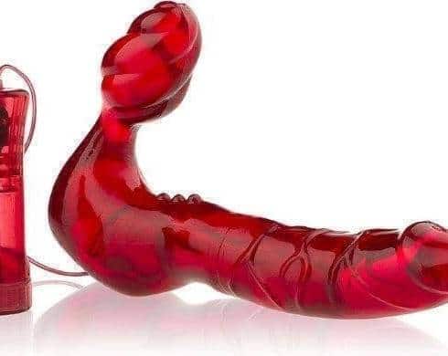 Безремневой страпон с вибрацией ToyJoy Bend Over Boyfriend, красный