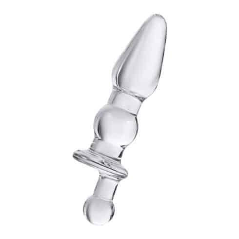 Анальная втулка Sexus Glass с ручкой, прозрачная