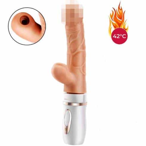 Фрикционный вибратор с вакуумной стимуляцией и нагревом Erocome Cepheus, телесный