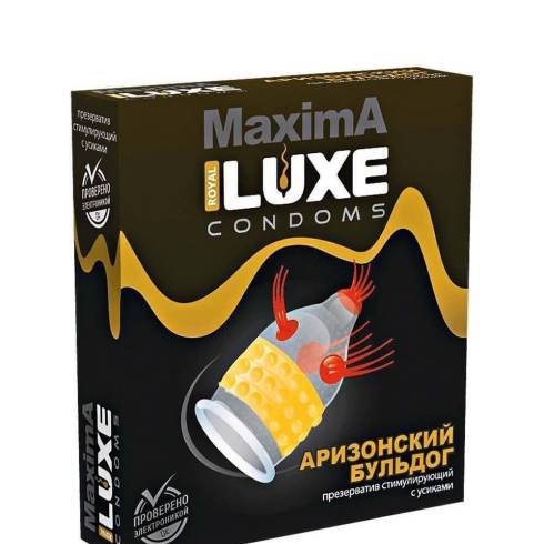 Презерватив Luxe Maxima Аризонский бульдог с усиками и точками, 1 шт