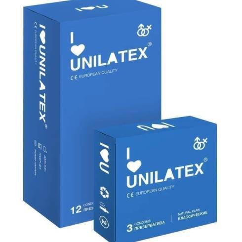 Презервативы классические Unilatex Natural Plain, 12 шт + 3 шт в подарок
