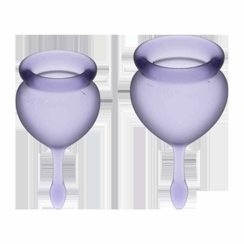 Менструальные чаши Satisfyer Feel Good, 2 шт в наборе, лиловый
